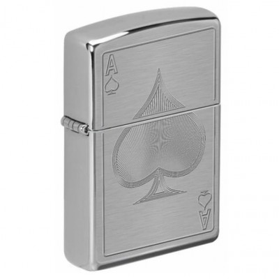 美版 Zippo Lighter 王牌 Ace of Spade Brushed Chrome 49418