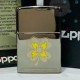 美版 Zippo Lighter Black Ice® 黑冰 四葉草 Clover With Flames Design 49429