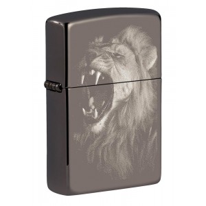 美版 Zippo Lighter Black Ice® 黑冰 獅子 Lion Design 49433
