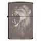 美版 Zippo Lighter Black Ice® 黑冰 獅子 Lion Design 49433