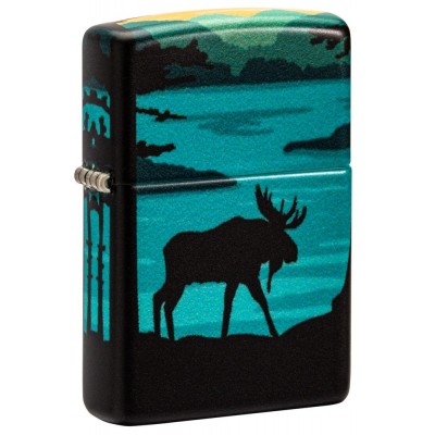 美版 Zippo Lighter Moose Landscape Design 49481