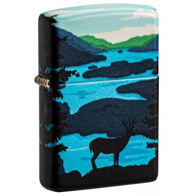 美版 Zippo Lighter Deer Landscape Design 49483