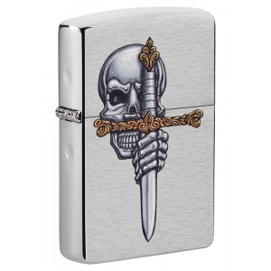 美版 Zippo Lighter Sword Skull Design 49488