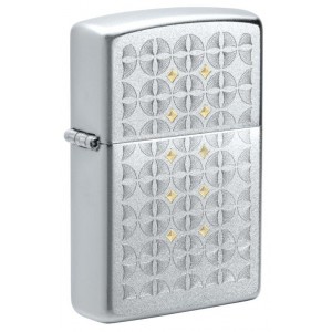 美版 Zippo Lighter Satin Chrome Auto Two Tone 49570