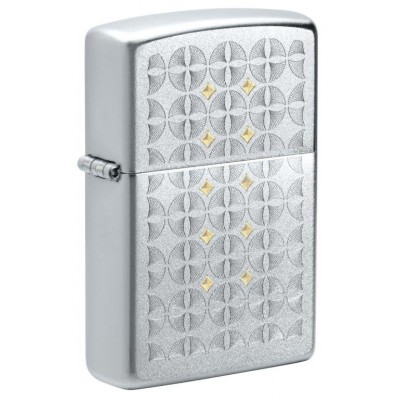 美版 Zippo Lighter Satin Chrome Auto Two Tone 49570