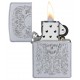 美版 Zippo Lighter Satin Chrome Auto Engrave 49571