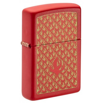 美版 Zippo Lighter Red Matte Laser Engrave 49573