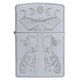 美版 Zippo Lighter Satin Chrome Auto Engrave 49591