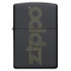 美版 Zippo Lighter 迷宮線條標誌 Black Matte Laser Engrave 49598