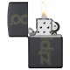 美版 Zippo Lighter 迷宮線條標誌 Black Matte Laser Engrave 49598