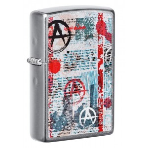 美版 Zippo Lighter Anarchy Design 49662