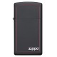美版 Zippo Lighter Slim® 纖巧黑啞漆框商標 Black Matte with Red Border 1618ZB
