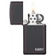 美版 Zippo Lighter Slim® 纖巧黑啞漆框商標 Black Matte with Red Border 1618ZB