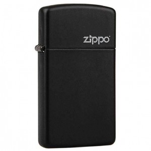 美版 Zippo Lighter Slim® 窄版 黑啞漆 Black Matte with Zippo logo 1618ZL