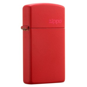 美版 Zippo Lighter Slim® 窄版 紅啞漆 Red Matte with Zippo logo 1633ZL