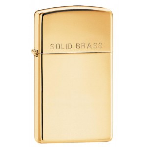 美版 Zippo Lighter Slim® 窄版 銅刻鏡子 Slim® Solid Brass 1654