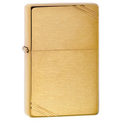 美版 Zippo Lighter 古典銅切角 Brushed Brass Vintage with Slashes 240