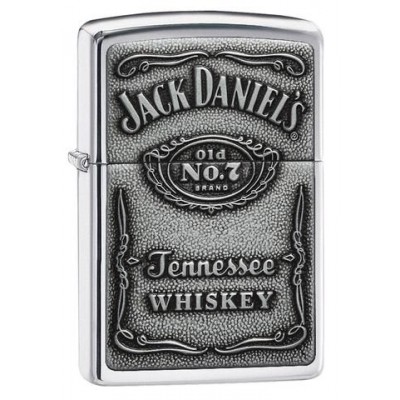 美版 Zippo Lighter 傑克丹尼聯名款-經典徽章(銀) Jack Daniel's 250JD.427