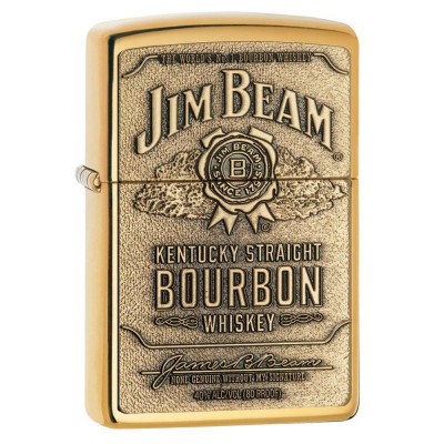 美版 Zippo Lighter 金賓威士忌系列-經典徽章(金) Jim Beam 254BJB.929