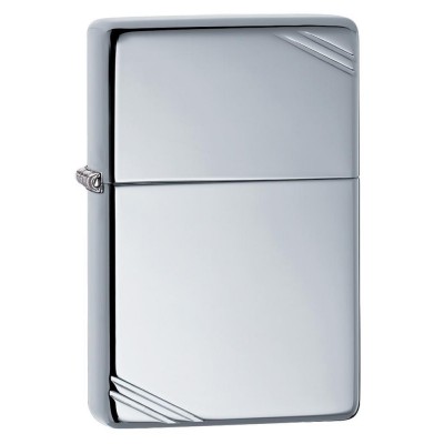 美版 Zippo Lighter 古典鏡面切角 High Polish Chrome Vintage with Slashes 260