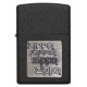 美版 Zippo Lighter 黑裂漆徽章(金) Black Crackle Gold Zippo Logo 362