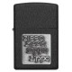 美版 Zippo Lighter 黑裂漆徽章(銀) Black Crackle Silver Zippo Logo 363