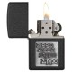 美版 Zippo Lighter 黑裂漆徽章(銀) Black Crackle Silver Zippo Logo 363